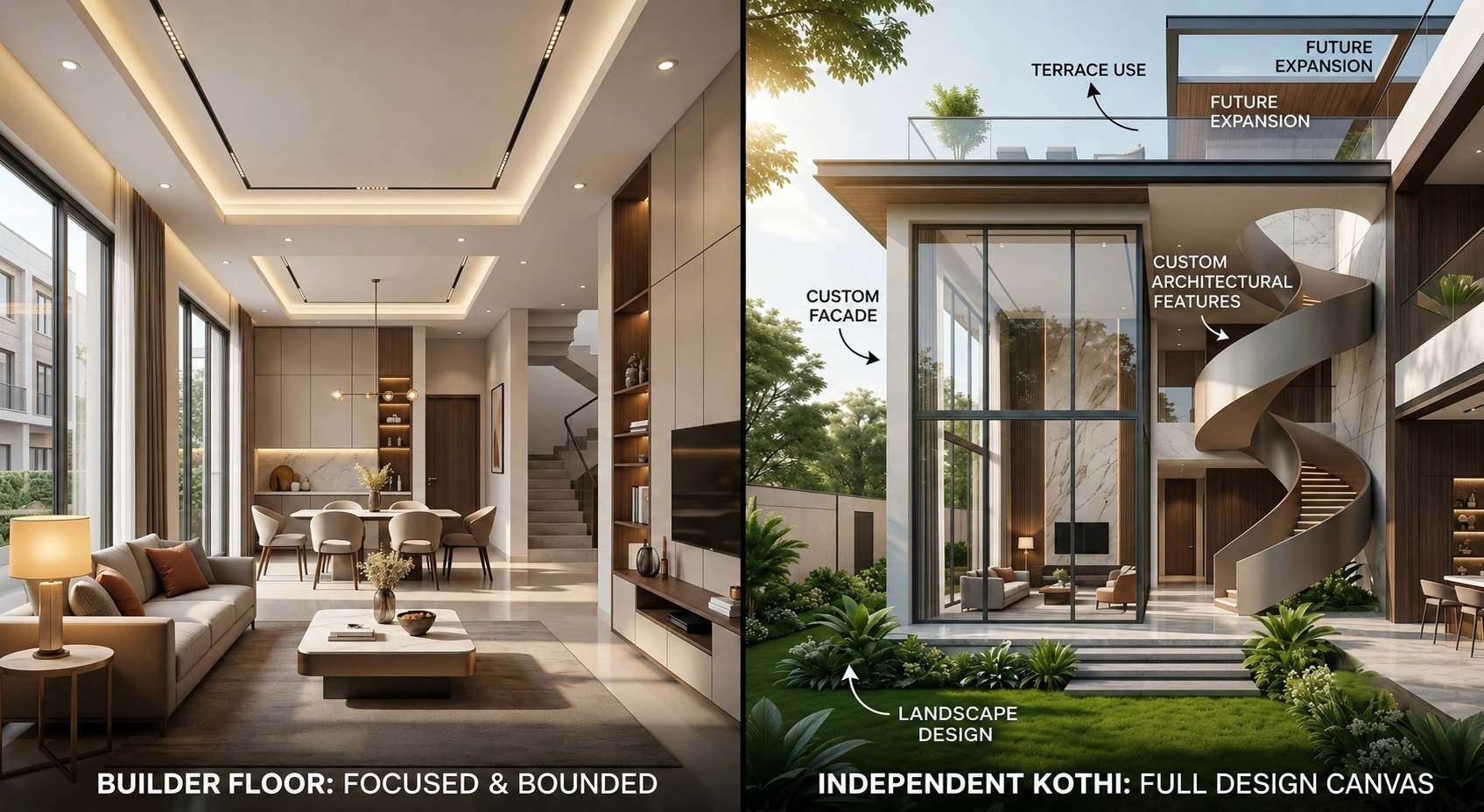 Builder Floor vs Independent Kothi Which Is Better To Design In Mohali